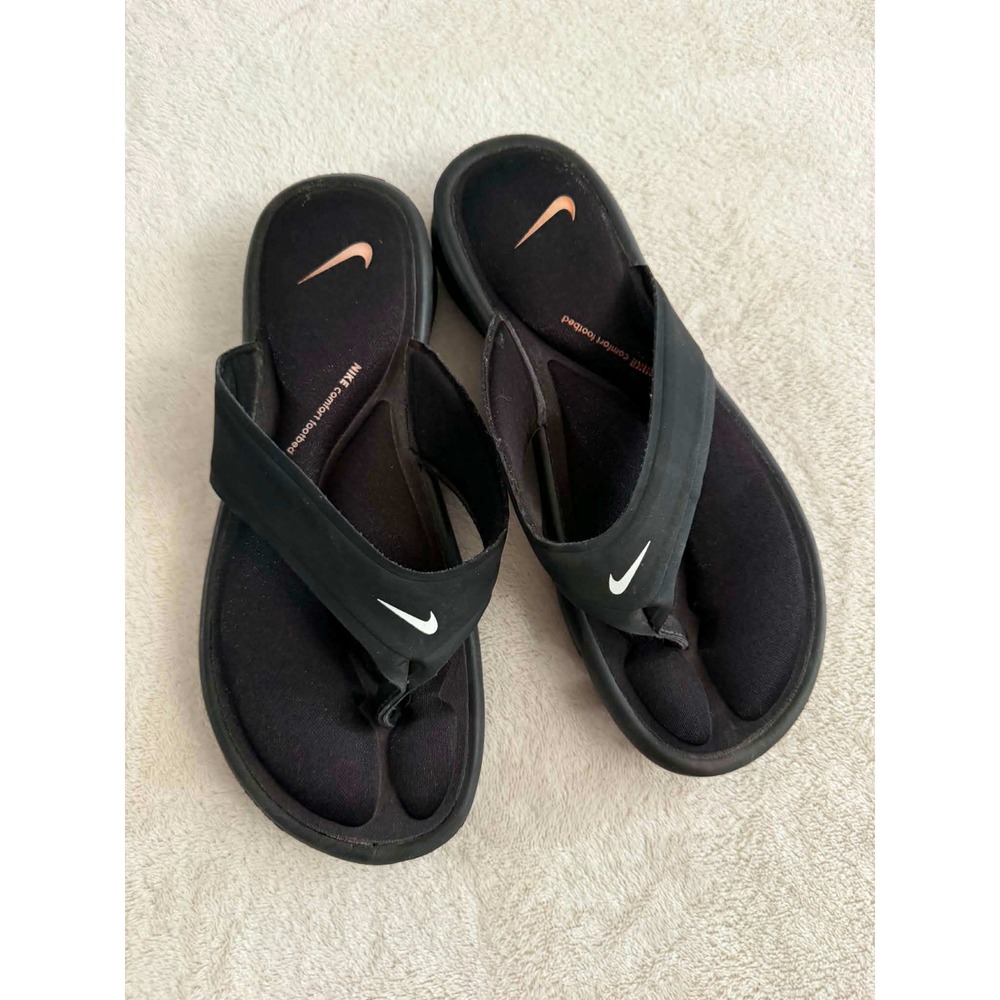 Nike Womens 7 Black Flip Flop Comfort Footbed Thong Sandals 882697-001